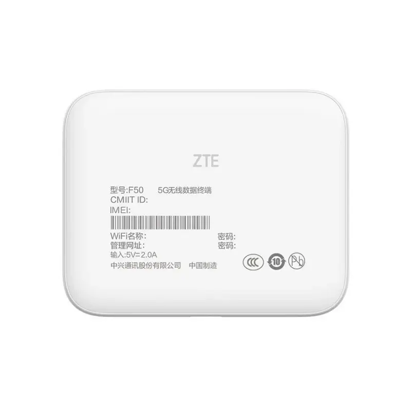 Point d'accès sans fil portable ZTE 5G WiFi F50 double mode NSA SA Wi-Fi 5
